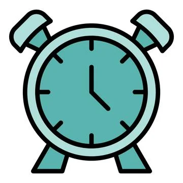 Late work alarm clock icon vector flat Stock Illustration