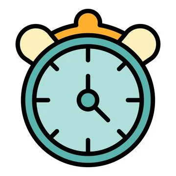 Late work alarm clock icon vector flat Illustrazione stock
