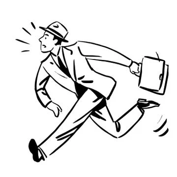 Late for work business concept 库存插图