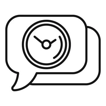 Late work chat icon outline vector. Worker desk office イラスト素材