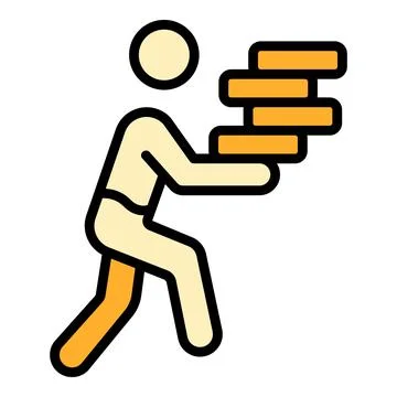 Late work paper stack icon vector flat Stock Illustration