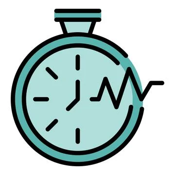 Late work stopwatch icon vector flat Illustrazione stock