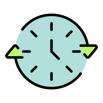 Late work timing icon vector flat Stock Illustration