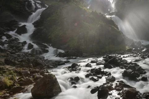 The Latefossen falls Stock Photos