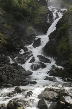The Latefossen falls Stock-Fotos