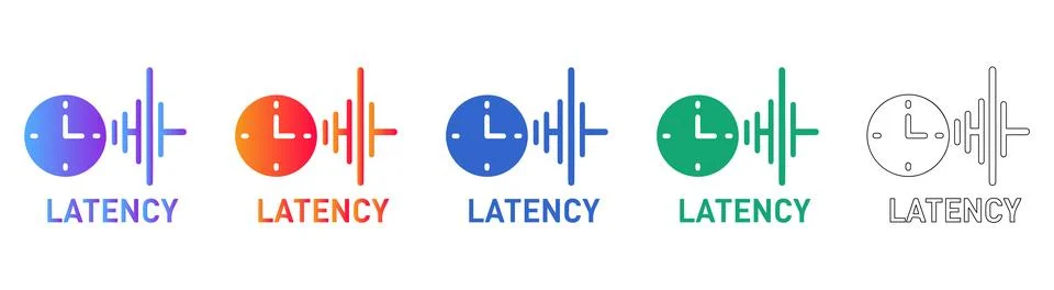 Latency Network Performance Vector Icon Set icon set Stock Illustration