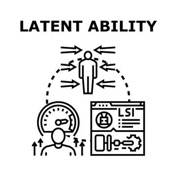 Latent ability development process measuring hidden potential Stock Illustration