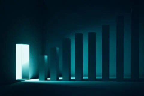 Latent bar chart. Hidden statistics. Non-payment of income taxes. Stock Illustration