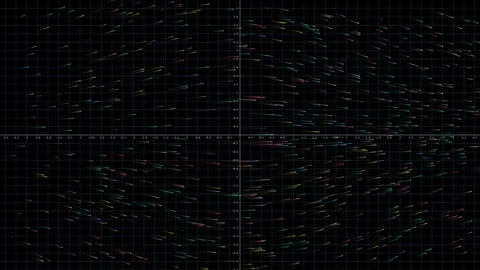 Latent manifold flow and vector field on cartesian coordinate grid Video stock 346052937