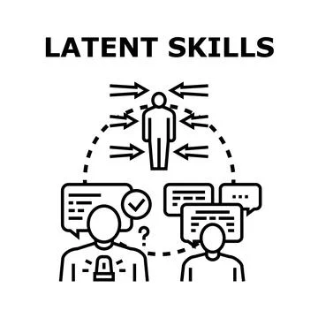 Latent skills concept for personal development and potential Stock Illustration