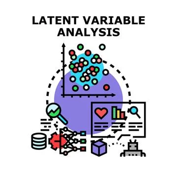 Latent variable analysis concept illustration visualizing data modeling Stock Illustration