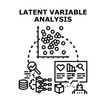 Latent variable analysis concept illustration visualizing data modeling Stock Illustration