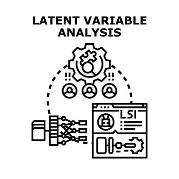 Latent variable analysis modeling data and concepts Stock Illustration
