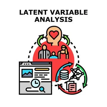 Latent variable analysis researching hidden factors and data Illustrazione stock