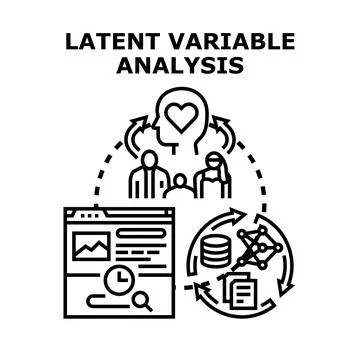 Latent variable analysis researching hidden factors and data 库存插图