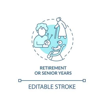 Later adulthood problem concept icon 库存插图