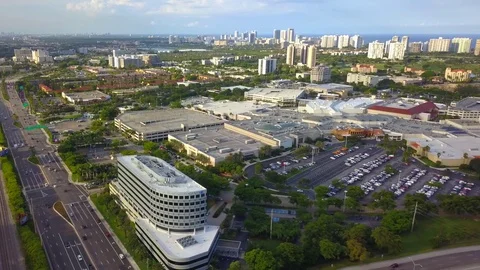 Aventura Shopping Mall Entrance View From The Parking Lot Stock