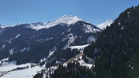 Lateral Drone Flight with Distant Mountain Views in Val Ridanna, South T Stock Footage 336775800