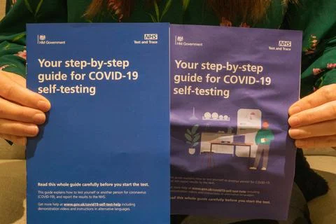 Lateral flow test instruction booklet Stock Photos