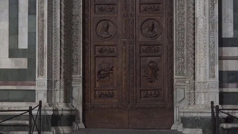 Lateral gate of S.Maria del Fiore Stock Footage 73664189