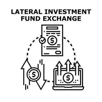 Lateral investment fund exchange process illustration vector Stock Illustration