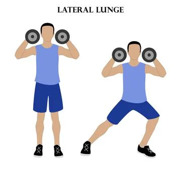 Lateral lunge exercise strength workout vector illustration Stock Illustration