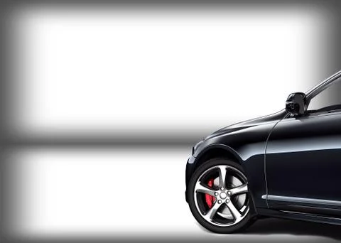 Lateral Middle car in white background Stock Illustration