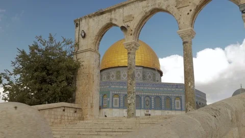 Lateral Motion of the Dome of the Rock Stock Footage 82676191