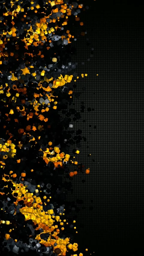 Lateral motion of glossy cubes sliding across a deep dark textured field Stock Footage 322721565