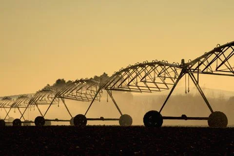 Lateral Move irrigation system Stock Photos