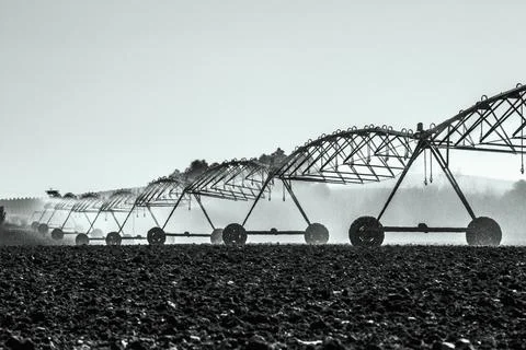 Lateral Move irrigation system Stock Photos