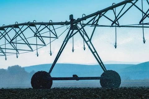 Lateral Move irrigation system Stock Photos