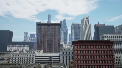 Lateral movement of a camera filming the architecture of a modern city. Stock Footage 265870891