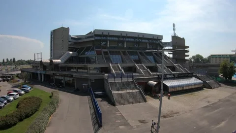 Lateral pan time lapse towards Mediolanum Forum Video stock 137155199
