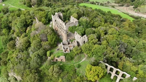 Lateral Push-Back Flight Revealing Ancient Ruins Video stock 320496816