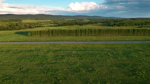 Lateral shot of empty road. 스톡 동영상 112096812