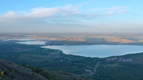 The lateral shot over the mountain peak. Stock Footage 112923255