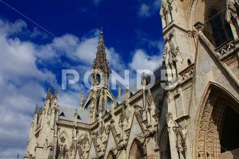 Lateral side of the basilica of the national vow, quito. Stock Photos
