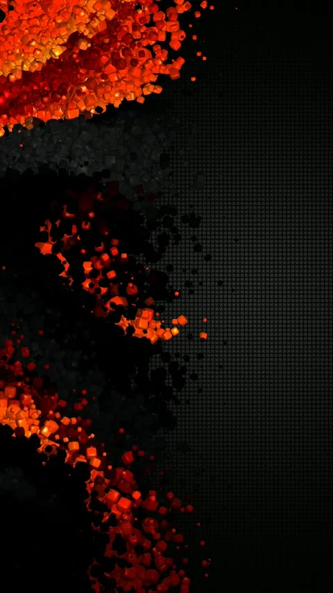 Lateral sweep of glossy cubes passing over a dense dark textured background Stock Footage 322721585