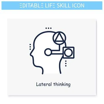 Lateral thinking line icon. Editable illustration Illustrazione stock