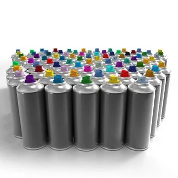 Lateral view of aerosol cans Stock Illustration