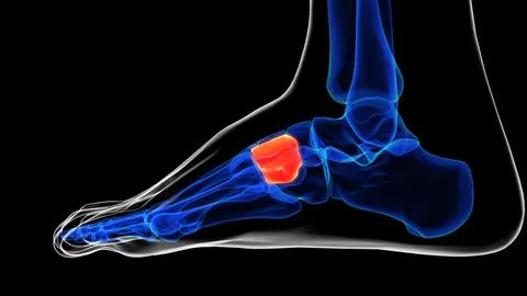 Lateral view of cuneiform bone foot bones anatomy for medical Concept 3D re.. Stock Illustration