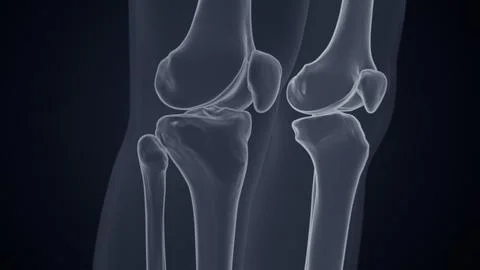 Lateral view of knee joints X-ray 3D illustration Stock Illustration