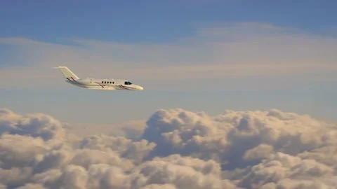 Lateral view of private plane Stock Footage 131513267