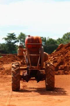 Laterite cutting machine Stock Photos