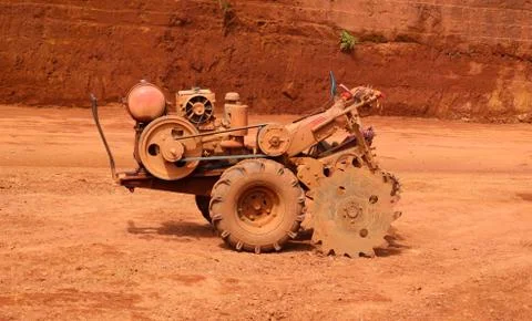 Laterite cutting machine Stock Photos
