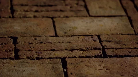 Laterite stone design patterns for pathway in garden ancient style brick layo 스톡 동영상 185047092