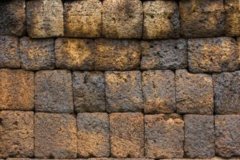 Laterite wall, pavement and structure Stock Photos