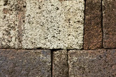 Laterite wall, pavement and structure Stock Photos