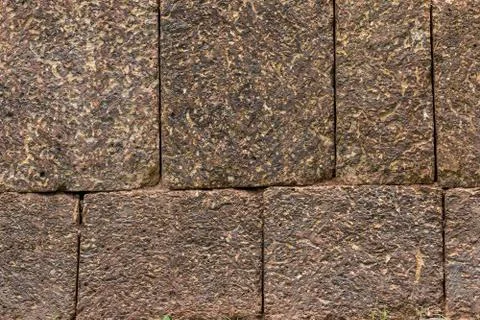 Laterite wall, pavement and structure Stock Photos